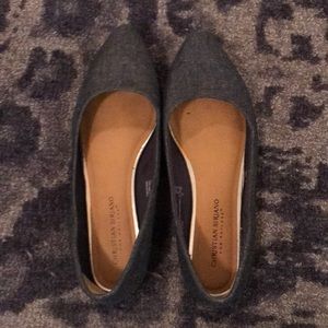 Denim Pointy Flats
